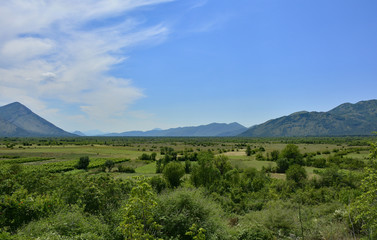 Fototapeta na wymiar The landscape near the village of Dracevo in Republika Srpska, Bosnia and Herzegovina. 