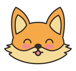 cute fox animal tender isolated icon