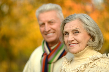 Senior couple in autumn park