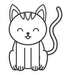 cute cat animal tender isolated icon