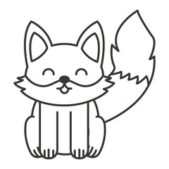 cute fox animal tender isolated icon