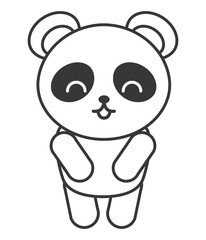 cute bear panda animal tender isolated icon