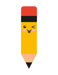 pencil character isolated icon