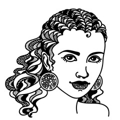 Zentangle stylized girl