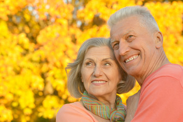 Fototapeta premium Senior couple in autumn park