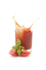 splashing tomato juice