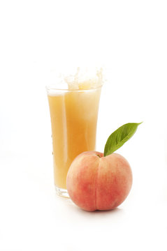 splashing peach juice