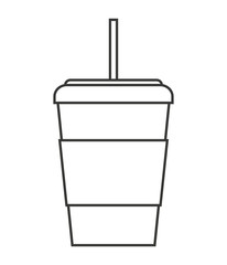 glass drink with straw isolated icon