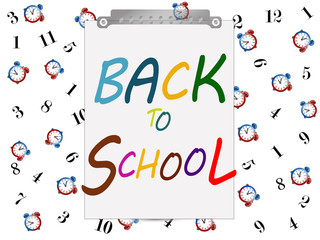 Back to school banner, sign, Alarm clock pattern, Study icon,vector