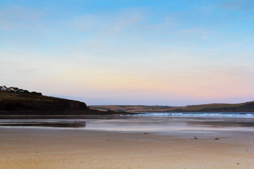 Early morning view over the beach at Polzeath