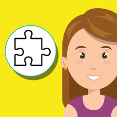 girl young student school vector illustration design