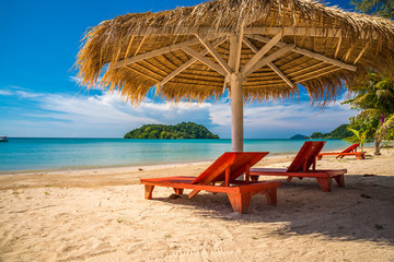 Beautiful tropical island beach summer holiday - Travel summer vacation concept.