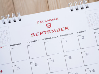 September on calendar page 1