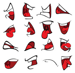 Naklejka premium Illustration of a set of Mouths 