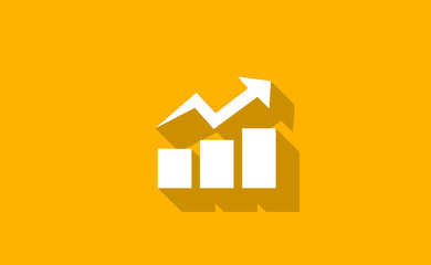 Vector modern statistic graph icon with long shadow