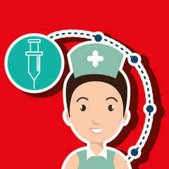 woman medical staff service vector illustration design
