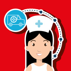 woman medical staff service vector illustration design