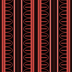 Seamless pattern of vertical stripes and arched elements