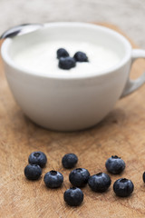 Yogurt and blueberries