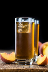 Fresh made peach ice tea (selective focus)