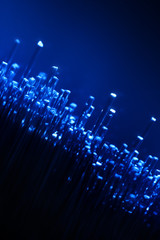 Glasfaser Lichtleiter Datenkabel Computer Technologie blau
