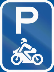 Road sign used in the African country of Botswana - Parking for motorcycles