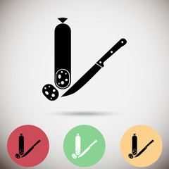 salami with knife  icon