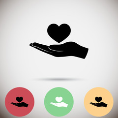 heart, hand  icon