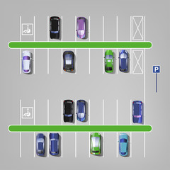 Parking lot top view 01 C © Double Brain