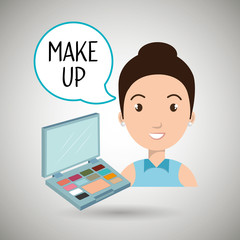 woman make up cosmetic vector illustration design