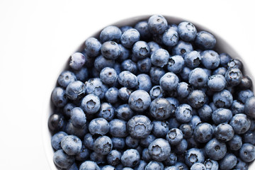 Fresh blueberry in white plate