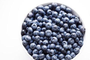 Fresh blueberry in white plate