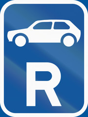 Road sign used in the African country of Botswana - Reservation for motorcars