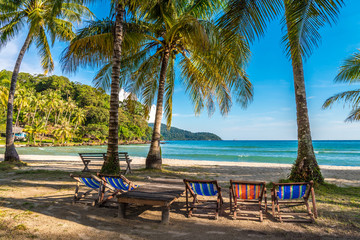 Beautiful tropical island beach - Travel summer holiday concept.