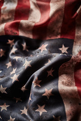 Fototapeta na wymiar Grunge american flag close up