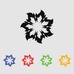 Abstract flowers. Vector black simple icon for web and mobile. Flat style.