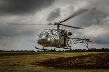 Helicopter in flight