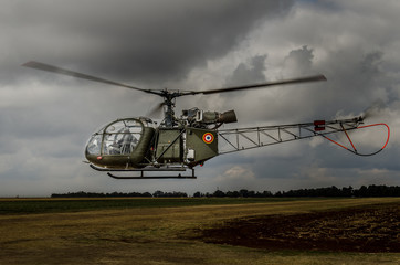 Helicopter in flight