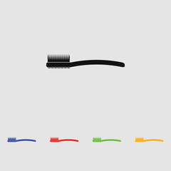 Toothbrush vector icon for web and mobile. Flat style