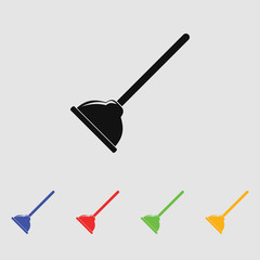 Plunger vector icon for web and mobile. Flat style.