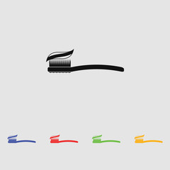 Toothbrush vector icon for web and mobile. Flat style.