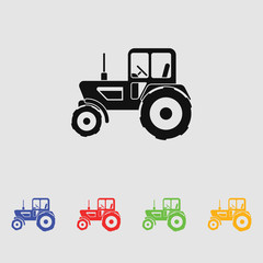 agrimotor tractor icon vector. Black Simple style.