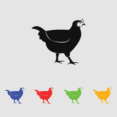 vector chicken silhouette, icon