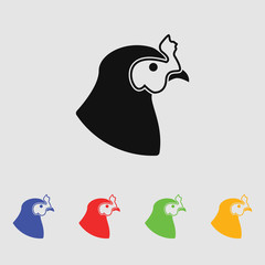 vector chicken silhouette, icon