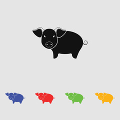 Pig icon Vector. silhouette
