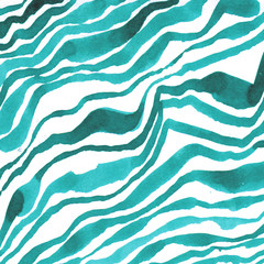 watercolor texture background, diagonal stripes in relief blue brush on white background.