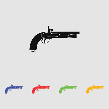 The vector image of an ancient pistol