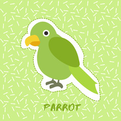 Parrot : Cute Animal Set :  Vector Illustration