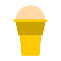 Ice cream icon in flat style isolated on white background. Sweet symbol