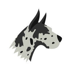 Great dane dog icon in flat style isolated on white background. Animals symbol